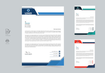 Modern Company Abstract Business Letterhead Pad Design Template Full Vector