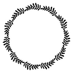 New Year's wreath frame of branches. Decoration for Christmas.