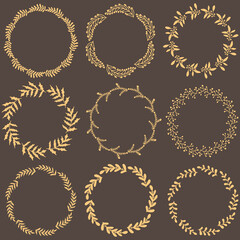 New Year's wreath frame of branches. Decoration for Christmas.