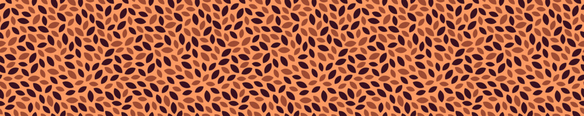 Seamless pattern banner with brown leaves