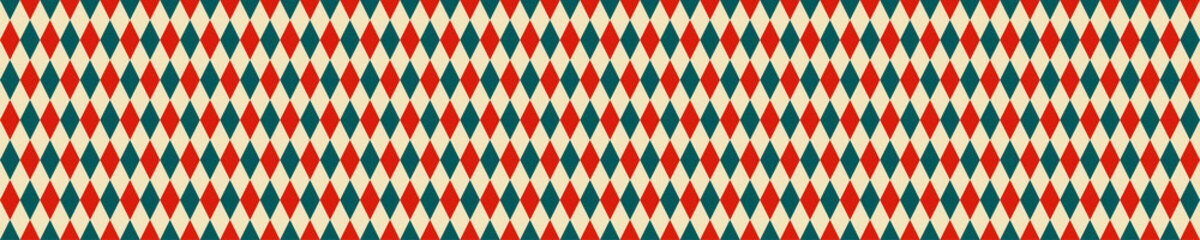 Seamless pattern with red and blue rhombuses.