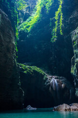 Little green valley and canyon Java south West