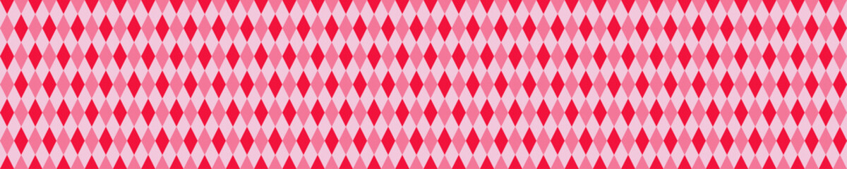 Seamless pattern banner with pink rhombuses