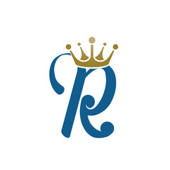 Blue Single Letter With Crown Logo 