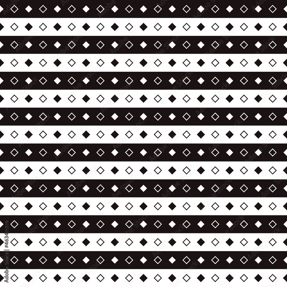 Poster stripes with diamonds and alternating black and white. vector.