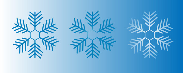 Для Интернета Banner Snowflakes on a blue background. Gradient. Illustration.