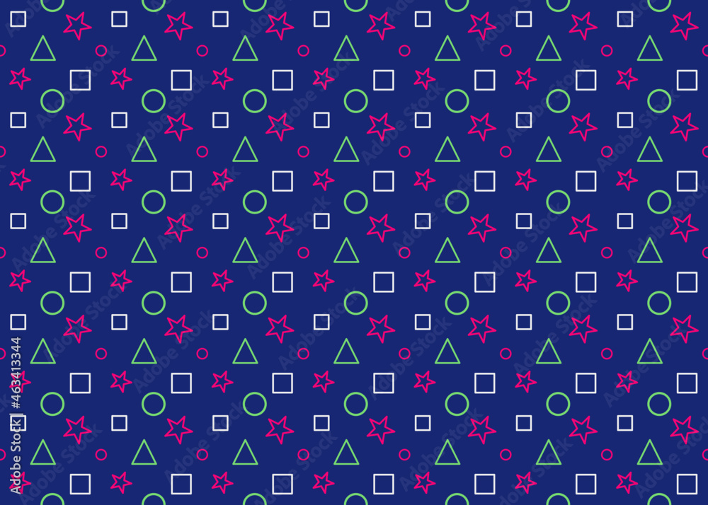 Fototapete geometric shape seamless pattern isolated on navy background ep38