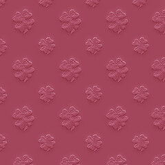 Obraz na płótnie Canvas quadrifoglio rilievo rosa pattern