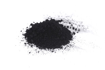 activated charcoal isolated on white background