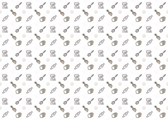 bakery tools cute seamless pattern isolated on white background ep34