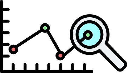 Predictive Chart Linear Vector Icon Design