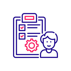 Reporting manager vector 2 colour icon style illustration. EPS 10 file