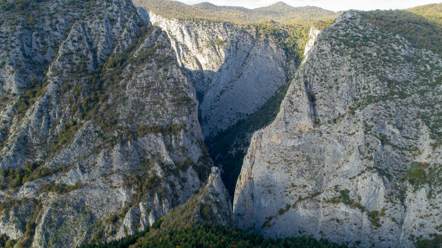 Aerial view of Valla Canyon in Kure mountains, Pinarbasi, Kastamonu, Turkey