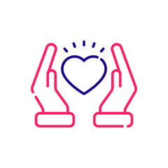 Obraz premium Care vector 2 colour icon style illustration. EPS 10 file