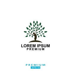 Obraz premium people tree logo design illustration