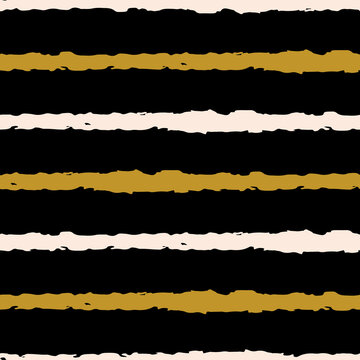 Vector drawn ecru yellow line black repeat pattern