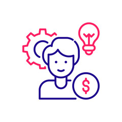 Talent Management vector 2 colour icon style illustration. EPS 10 file