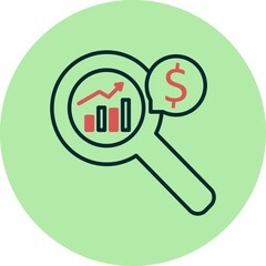 Market Analysis Filled Linear Vector Icon Design