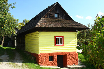 Fototapeta na wymiar Vlkolinec Museum in autumn, Slovakia.
