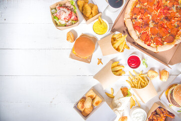 Delivery food, fast-food background