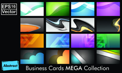 Mega Collection Of 16 Abstract Professional And Designer Business Cards Or Visiting Cards On Different Topic.