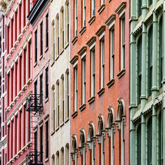Old historic apartment buildings in the SOHO neighborhood of New York City