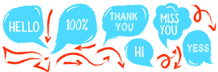 Chalk speech bubble. Chalkboard speech bubble.