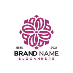 Lotus flower logo and icon design vector concept for template