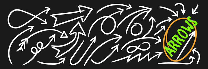 chalkboard arrows vector graphic element.