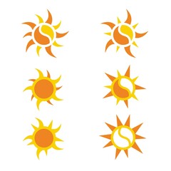 sun solar collection set vector design