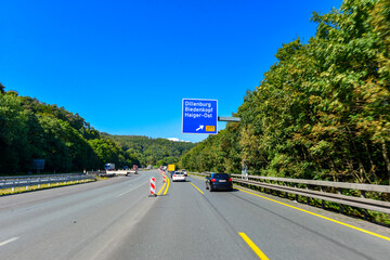 Sauerlandlinie A45 bei Dillenburg-Hessen