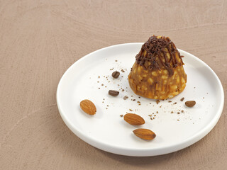 chocolate cake with nuts and chocolate