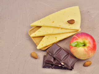 apple and chocolate and cheese