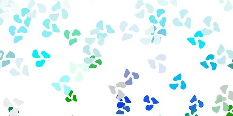 Light blue, green vector backdrop with chaotic shapes.