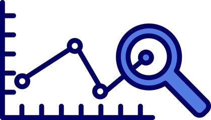 Predictive Chart Filled Linear Vector Icon Design