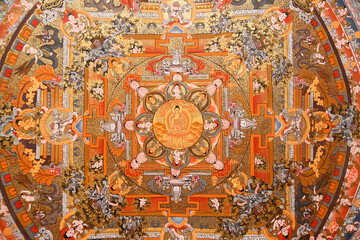 Faith, spirituality  and religion. Tibetan Thangka. - obrazy, fototapety, plakaty