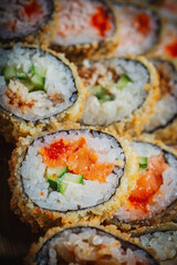 Sushi- delicious menu Fastfood- restaurant concept
