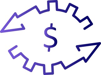 Cash Flow Filled Linear Vector Icon Design