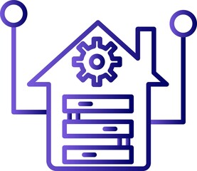 Data Warehouse Filled Linear Vector Icon Design