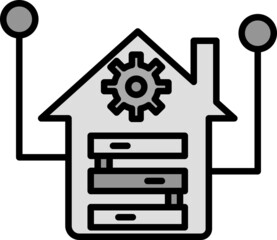 Data Warehouse Filled Linear Vector Icon Design