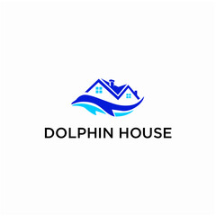 dolphin house logo,  logo dolphin, logo house,  animal logo