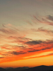 Fototapeta premium Dramatic sunset and beautiful colors on the sky and the clouds