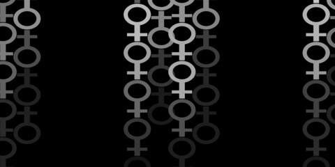 Dark Gray vector texture with women's rights symbols.