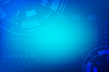 Engineering template with concept of circuit board element. Abstract background of element in technology with redial circles, light green blue background of innovation.
