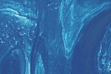 abstract blue  fluid  art, minimalistic ocean design with color splashes, water flowing into the pool