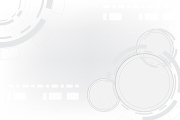 Vector of redial circle on white and grey background with particles abstract in concept of machanical engineering template. Innovation and futuristic concept.