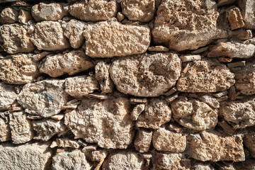 textured background, a wall of shabby and weathered old stones