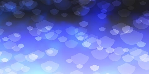 Dark BLUE vector background with circles.