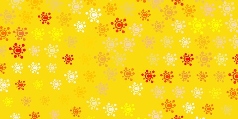 Light Orange vector background with covid-19 symbols.