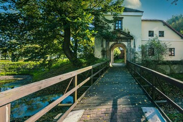 A historic castle in central Poland, in the village of Modliszewice. 